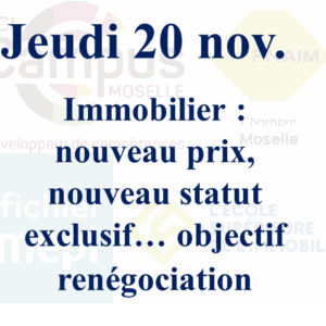 jeudi 20 nov. - Immobilier : nouveau prix, nouveau statut exclusif… objectif renégociation