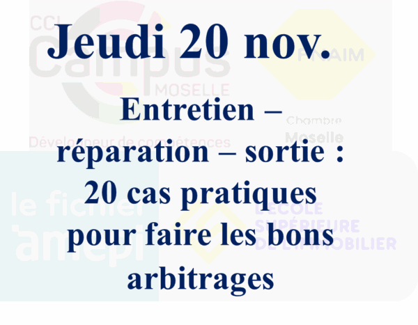 jeudi 20 nov. - Entretien – réparation – sortie : 20 cas pratiques pour faire les bons arbitrages